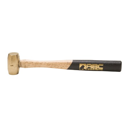 Abc Hammers Brass Hammer With 10-Inch Wood Handle, 1-Pound ABC1BW